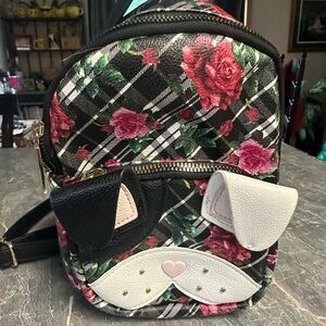 Betsey Johnson Floral puppy Women's mini Backpack